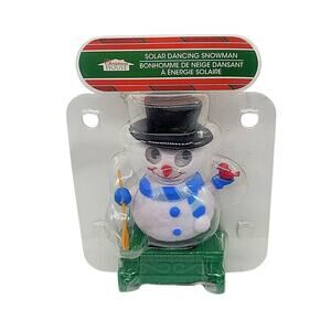 NEW Christmas Solar Dancing Snowman Blue Scarf Red Bird Hat Broom 2016 SEALED